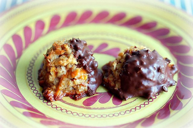 Chocolate Dipped-Sweet Potato Macaroons