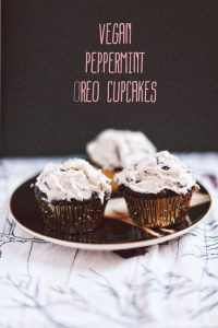 Vegan Chocolate Peppermint Oreo Cupcakes