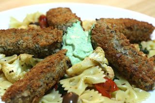 Crispy Tempeh Fingers With Green Cream