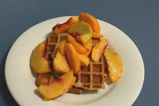 Summer Waffles With Peaches
