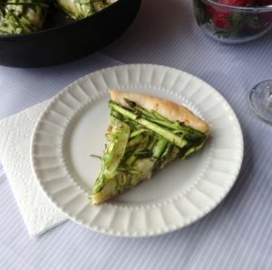 Shaved Asparagus Pizza With No-Rise Crust