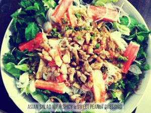 Asian Salad With Spicy And Sweet Peanut Dressing