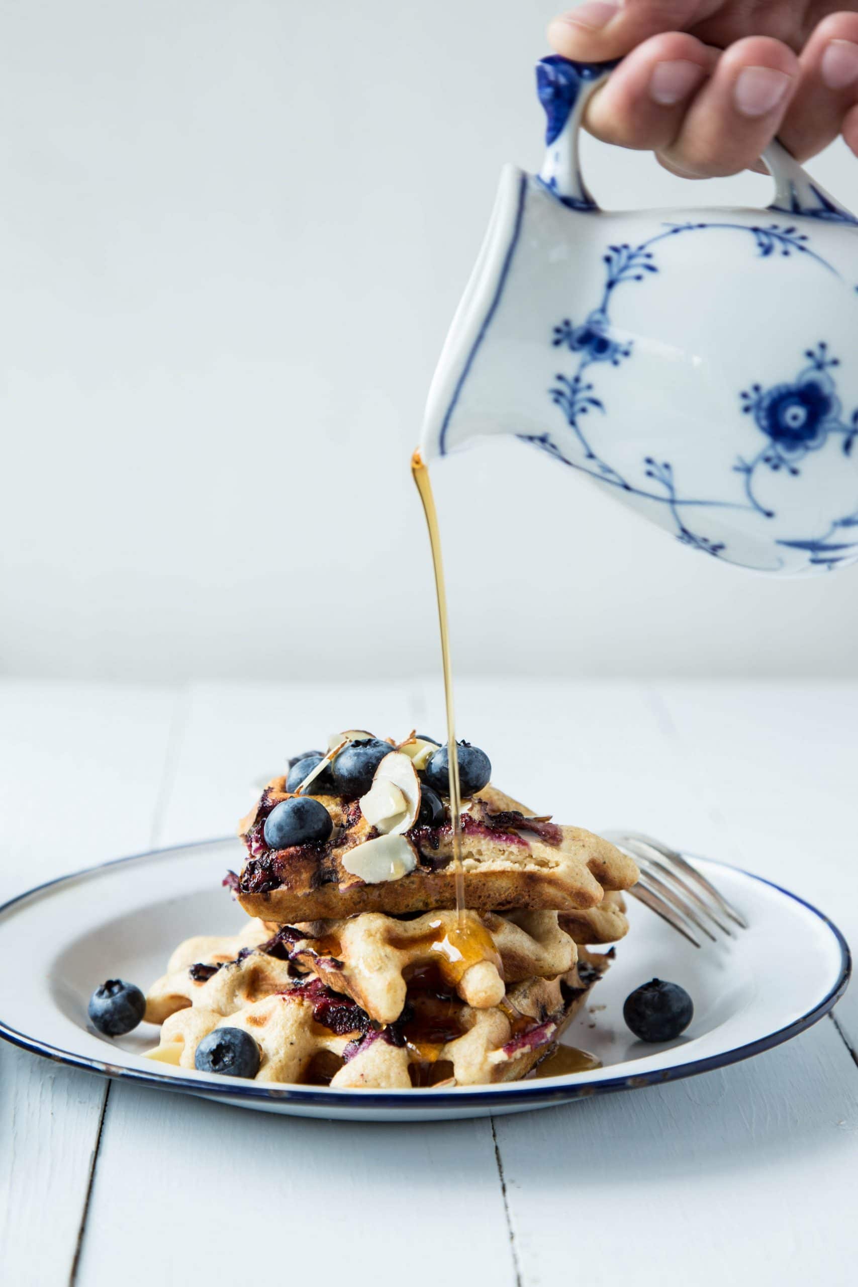 Blueberry Cardamom Waffles