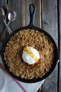 Brown Butter, Amaretto And Pear Crumble