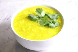 Cauliflower And Turmeric Vegan Soup With Coriander