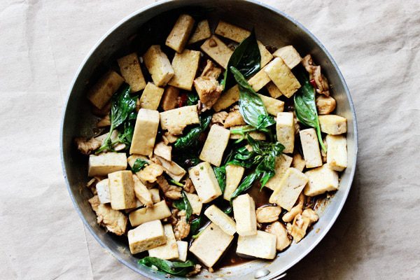 Chicken and tofu with basil 3