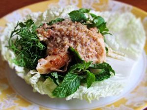 Chinese Cabbage Wrap With Groundnut Sauce