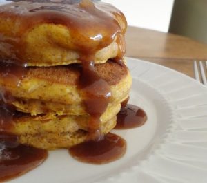 Pumpkin Pancakes With Cinnamon Syrup