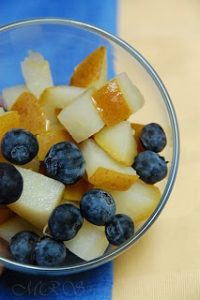Poached Pears With Blueberries