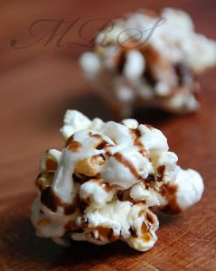 Marshmallow-Chocolate Popcorn Balls