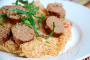 Spaghetti Squash With Fire-Roasted Tomato Sauce And Sausage