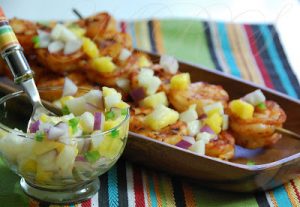 Jerk Shrimp With Fruity Jicima Salsa