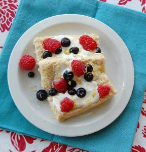 Angel Cake With Lemon-Almond Cream And Fresh Berries