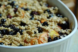 Nectarine, Blackberry, And Blueberry Crisp