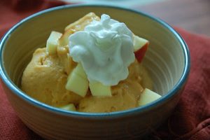 Pumpkin Ice Cream With Spiced Apples