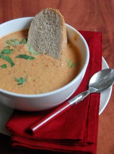 Creamy Fire-Roasted Tomato-Basil Soup