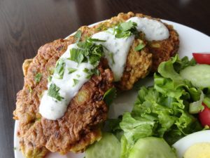 Cauliflower Fritters With Lime Yogurt Sauce