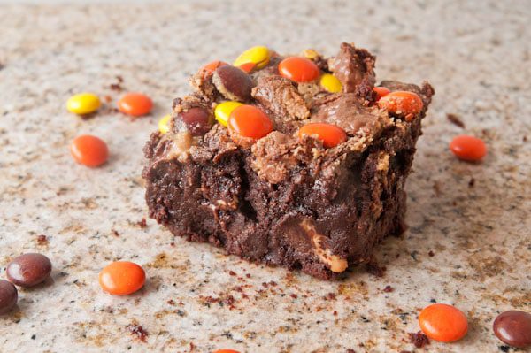 Check out that chunk of peanut butter in the fudgy brownie. Oh heck yeah.