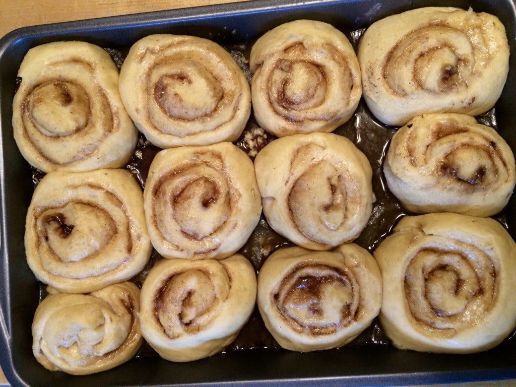 Sticky buns, rising
