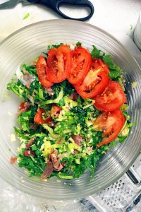 Prosciutto Kale Tomato Salad