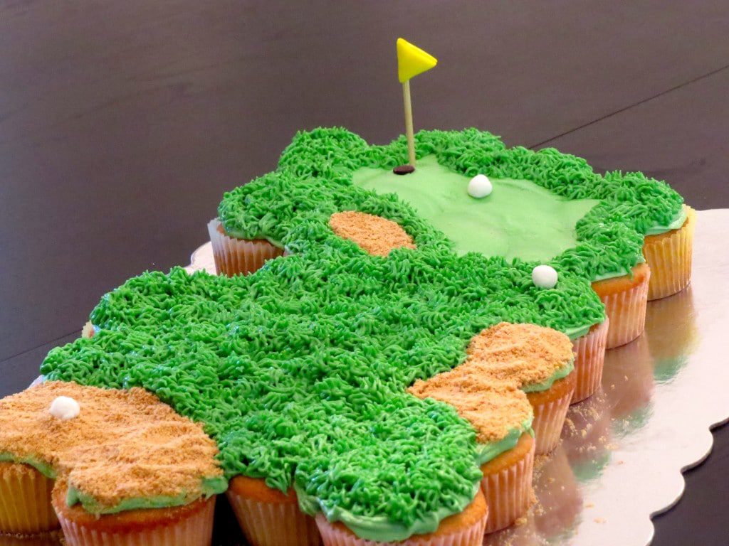 father's day cupcake cake golf