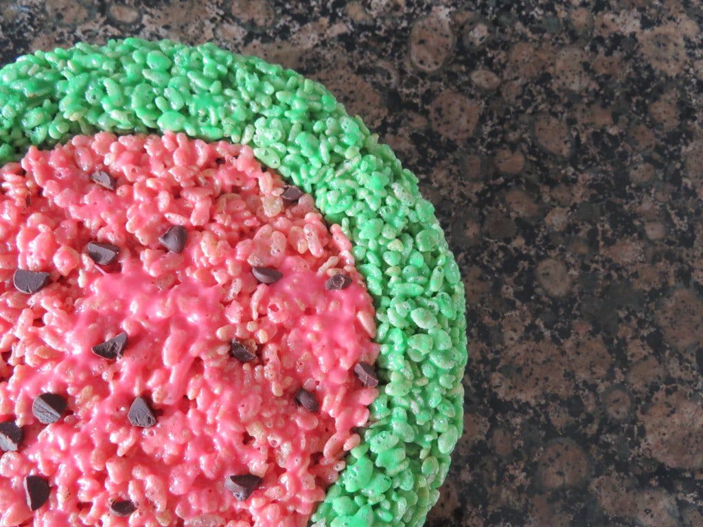 Watermelon Rice Krispy Treat - Cooking Goals