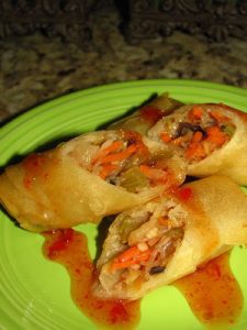 Crispy Baked Veggie Spring Rolls