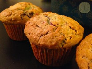 Crushed Raspberry Chocolate Oat Muffins