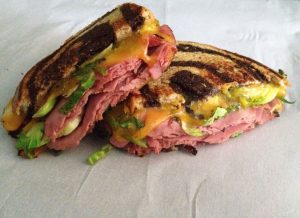 Roast Beef Brussel Sprouts Grilled Cheese Sandwich