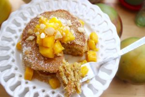 Tropical Coconut Mango Pancakes