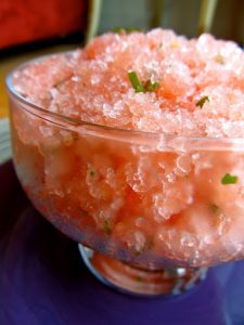 Watermelon Granita With Basil & Lime