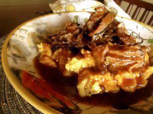 BBQ Pot Roast With Cheesy Cheddar Grits