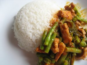 Chicken In Red Curry Paste With String Beans