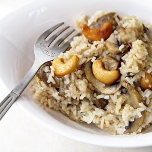 Mushroom And Cashew Nut Rice In 15 Minutes