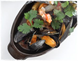 Sicilian Mussels With Citrus Tomatoes & Chili