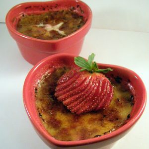 Strawberry Champagne Creme Brulee