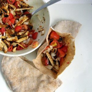 Spicy Chicken Salsa Pitas