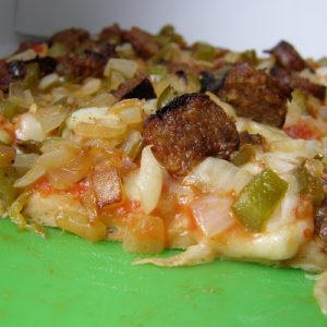 Sausage, Pepper, And Onion Pizza