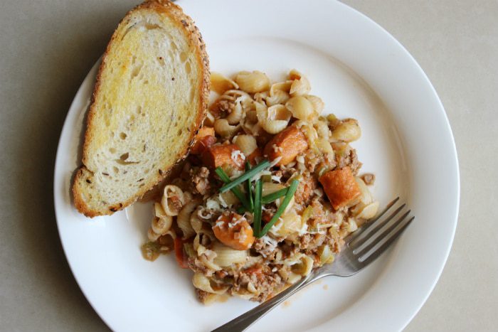 Pasta With Mince Lamb And Spicy Sausage