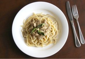 Spaghetti With Creamy Chicken Curry Sauce