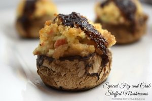 Spiced Fig And Crab Stuffed Mushrooms