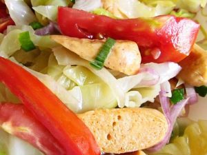 Thai Style Sausage With Cabbage Salad