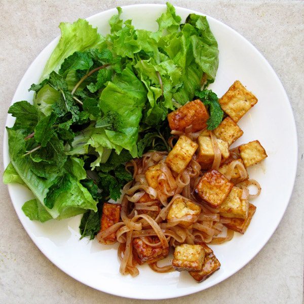 Tofu And Noodle With Sticky Plum Sauce