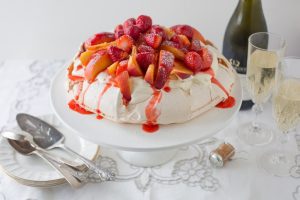 Strawberry + Peach Pavlova With Mascarpone