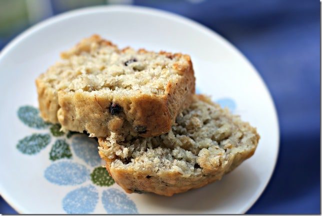 Blueberry Oatmeal Banana Bread