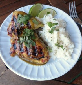 Grilled Lime Coconut Chicken With Coconut Rice