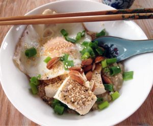 For Rainy Mornings: Scallion Ginger Oatmeal With Tofu & Egg