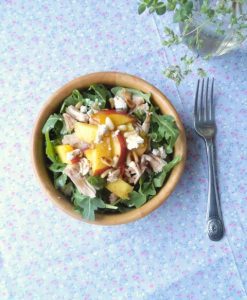 Grilled Peach, Chicken, And Goat Cheese Salad