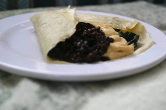 Black Lentils and pumpkin yoghurt