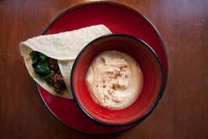 A Halloween Inspired Dinner: Crepes Filled With Spicy Black Lentils & Pumpkin Yogurt Sauce